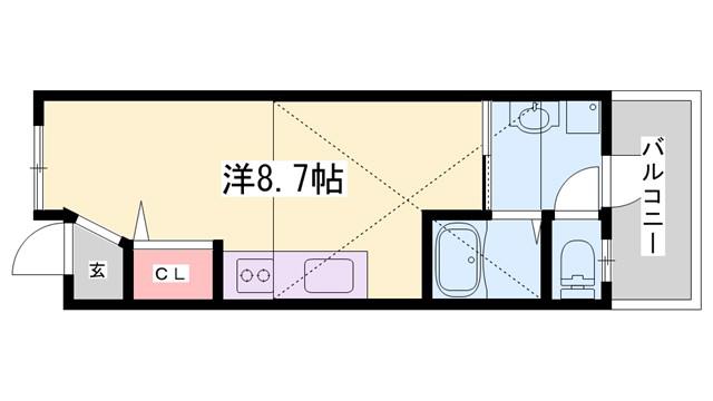 エルサッスーンYASHIRO(1SLDK/2階)の間取り写真