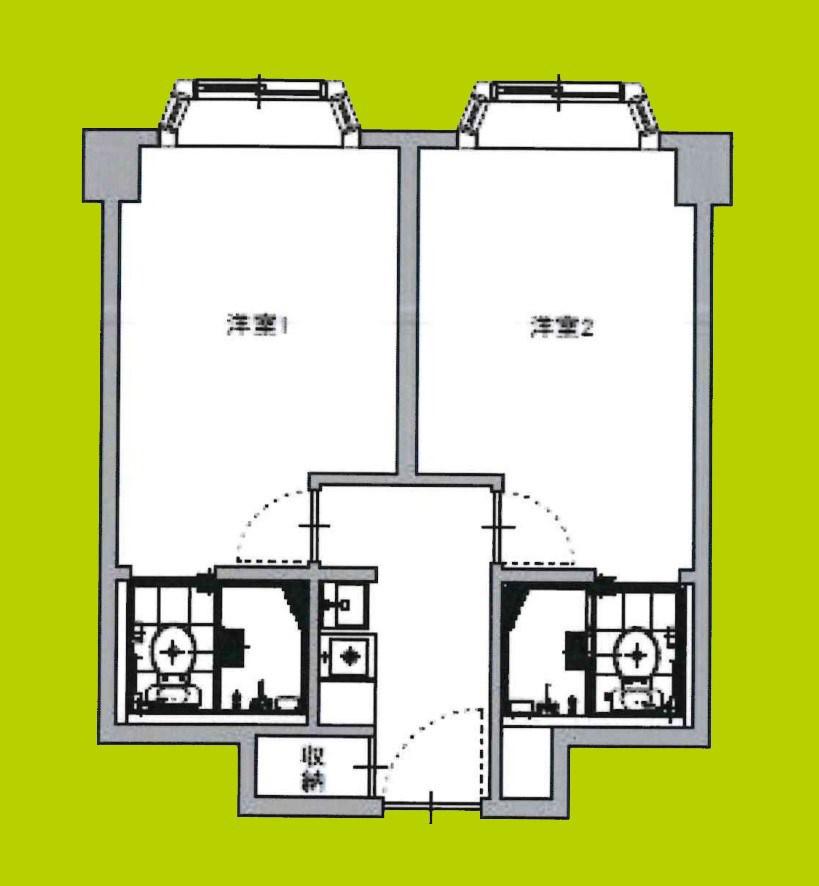 グランデュース難波桜川(2K/3階)の間取り写真