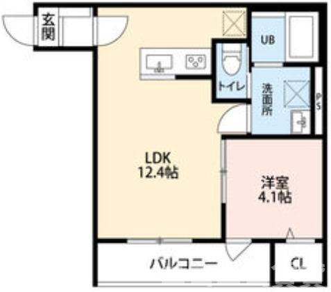 ブランノワール南仙台(1LDK/2階)の間取り写真