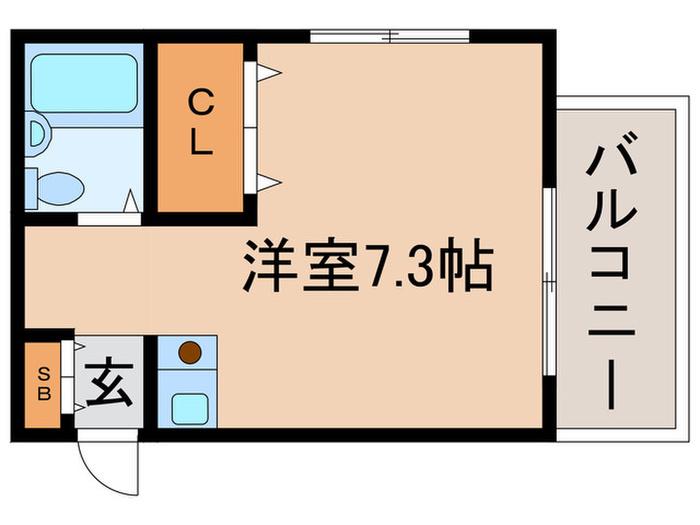 グレース立花ノース(ワンルーム/1階)の間取り写真