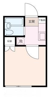 八景ハイム(1K/1階)の間取り写真