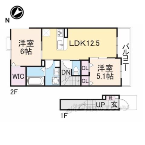 ルミエール(2LDK/2階)の間取り写真