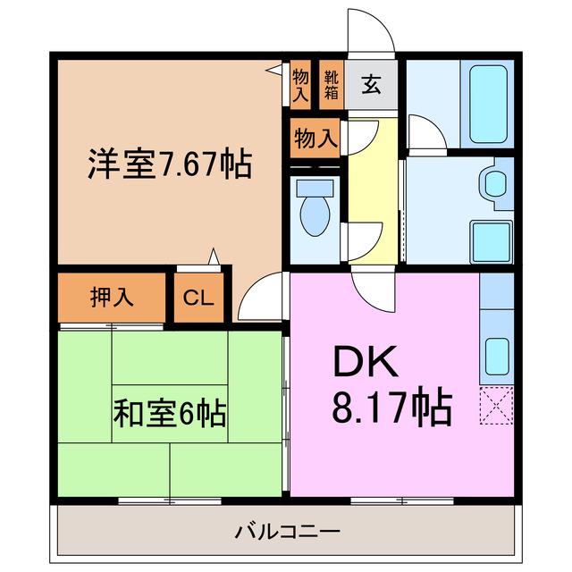 パークスクエア21(2DK/4階)の間取り写真