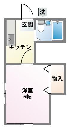 第1細谷ハイツ(1K/2階)の間取り写真
