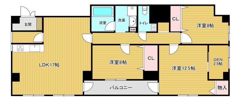 TO U 天神橋(3LDK/6階)の間取り写真