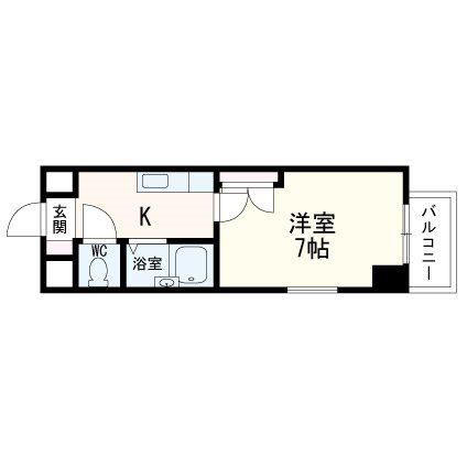 アイショウプラザ旭ヶ丘V(1K/5階)の間取り写真