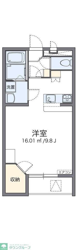 レオパレスノワール II(1K/1階)の間取り写真