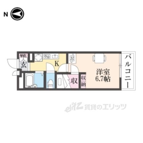 レオパレスあまがさき駅近(1K/4階)の間取り写真