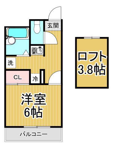 センチュリー武庫元町(1K/3階)の間取り写真