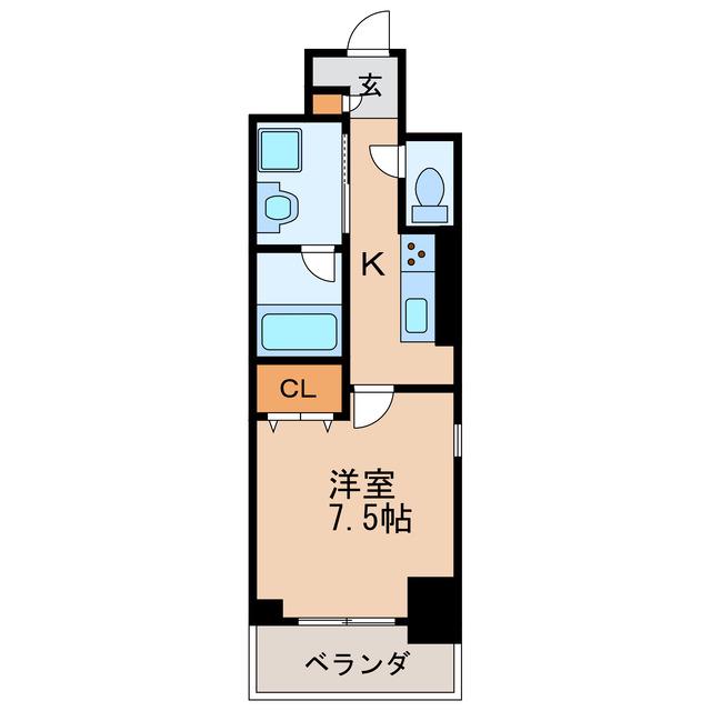 ラ・プレス新栄(1K/4階)の間取り写真