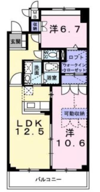コミュノーテ半右衛門(2LDK/4階)の間取り写真