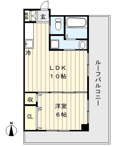 貸マンション 文京区白山1丁目(1LDK/3階)の間取り写真