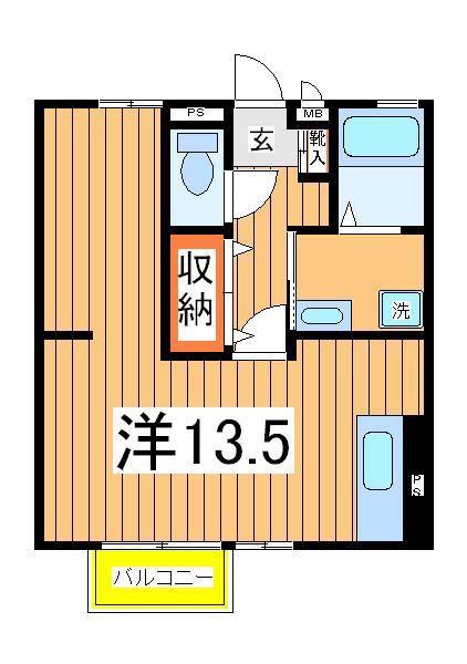 リッシェル(ワンルーム/1階)の間取り写真