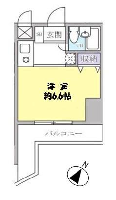 コスモ亀有V(1K/2階)の間取り写真