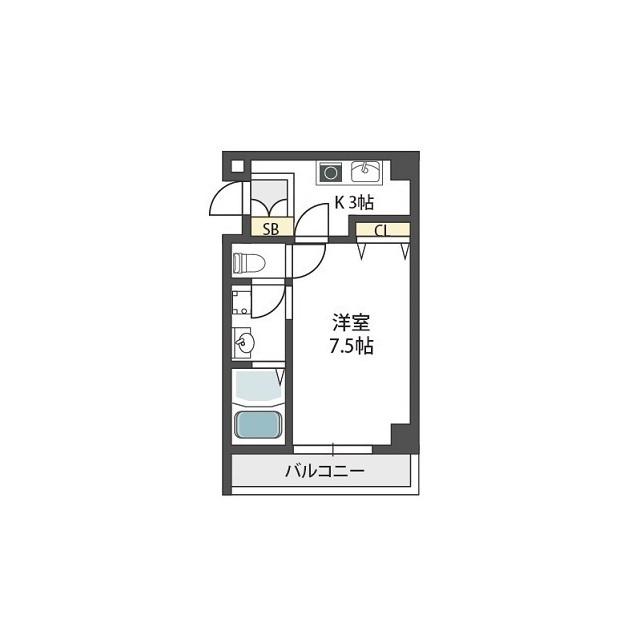 グランパシフィック今里(1K/1階)の間取り写真