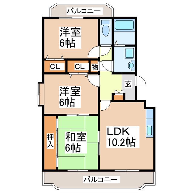 エトアール(3LDK/3階)の間取り写真