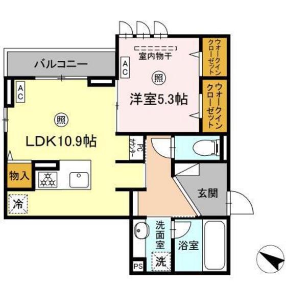 レグルス 曙(1LDK/3階)の間取り写真