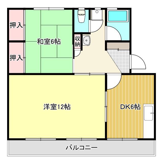 グリーンハイツ(2DK/3階)の間取り写真