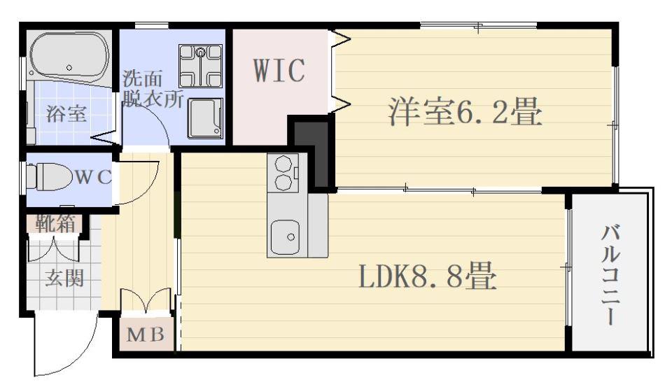 レスタージュII(1LDK/2階)の間取り写真