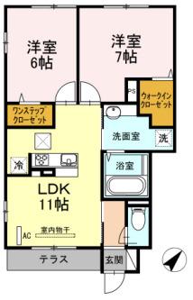 東急田園都市線 梶が谷駅 バス乗車時間：7分 最寄りバス停で下車 徒歩3分 2階建 築10年(2LDK/1階)の間取り写真