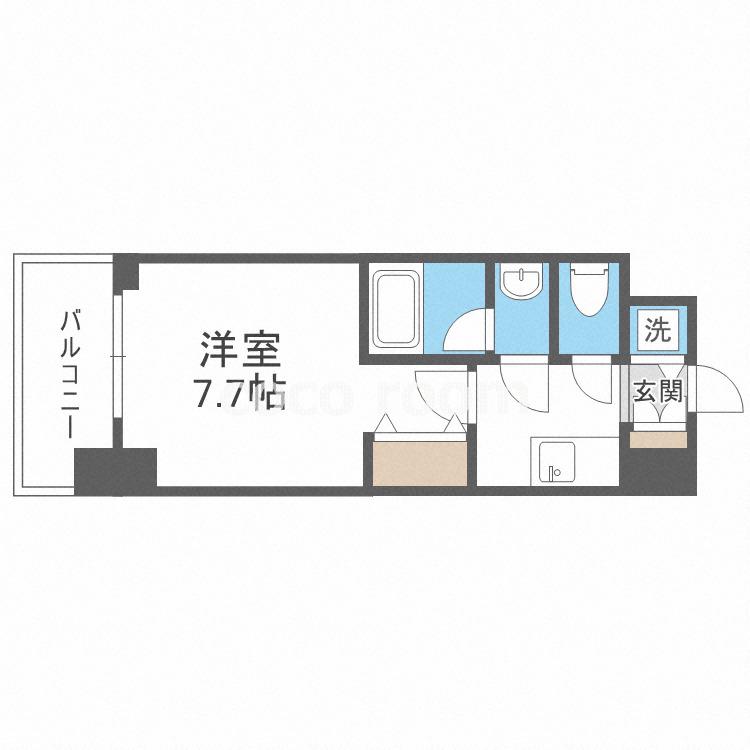 S-RESIDENCE福島LUXE(1K/15階)の間取り写真