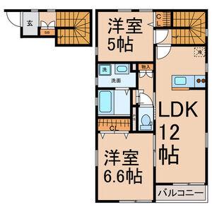フォレストメゾン巴(2LDK/2階)の間取り写真