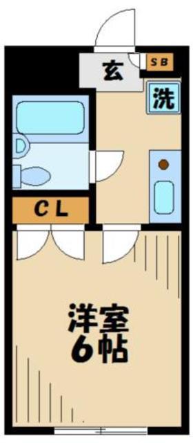 ディアK(1K/2階)の間取り写真
