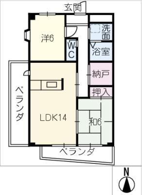 クリーンレジデンス(2SLDK/4階)の間取り写真