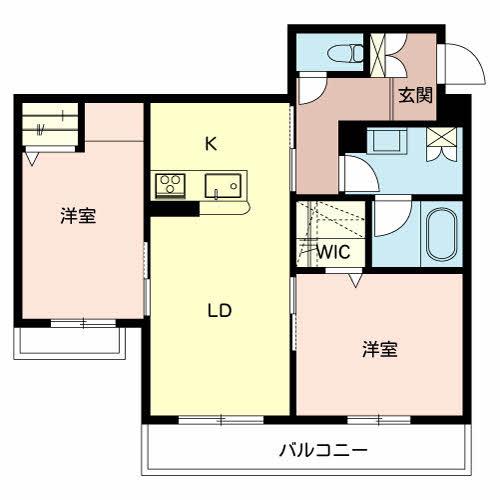 シャーメゾン田寺東(2LDK/3階)の間取り写真