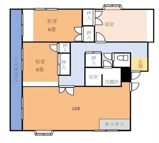 安井ビル(3LDK/3階)の間取り写真