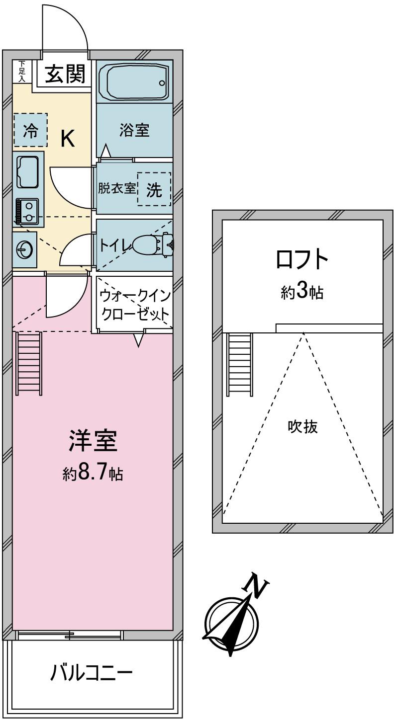 FORER(1K/3階)の間取り写真
