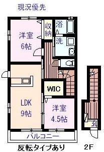プランドールA(2LDK/2階)の間取り写真
