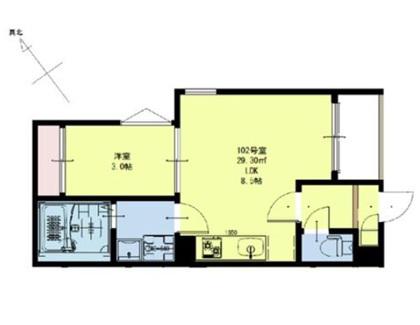 REGALEST通町(1LDK/1階)の間取り写真