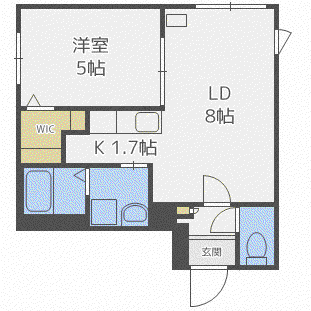 TERRACE HIBIKI(1LDK/4階)の間取り写真