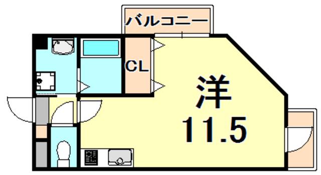 J&Nサマセットプレイス(ワンルーム/3階)の間取り写真