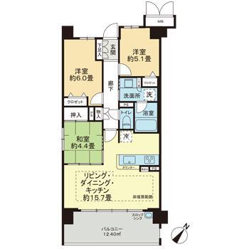 ポレスター大宮桜木町(3LDK/2階)の間取り写真