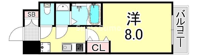 LIVIAZ KOBE SOLEIL(1K/6階)の間取り写真