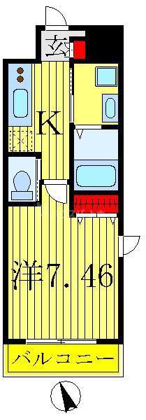 GRANDEUR亀有(1K/2階)の間取り写真