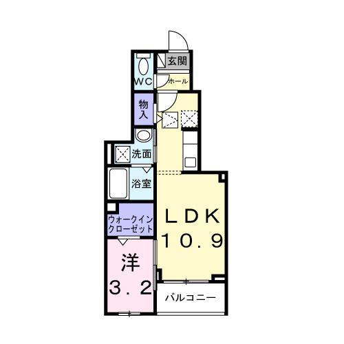 アルカディアII(1LDK/1階)の間取り写真