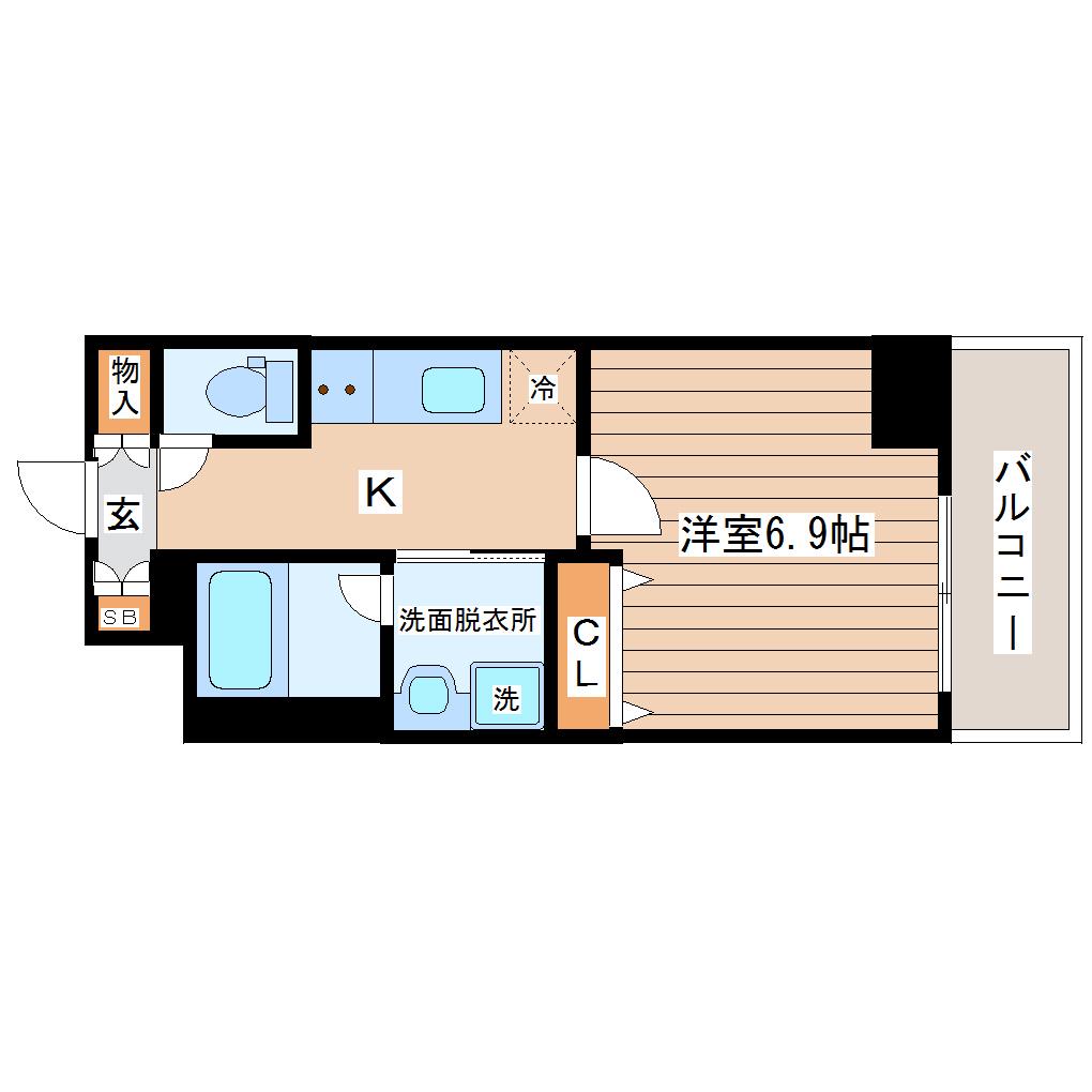 NF青葉(1K/8階)の間取り写真