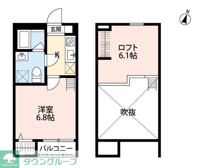 エスペランサ AK 新磯野(1K/1階)の間取り写真
