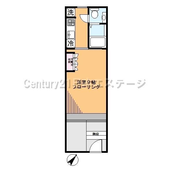 ピアノテッラ(1K/1階)の間取り写真