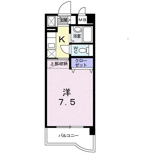 プレジール古国府(1K/3階)の間取り写真