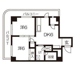 近鉄リバーサイドマンション(2DK/4階)の間取り写真