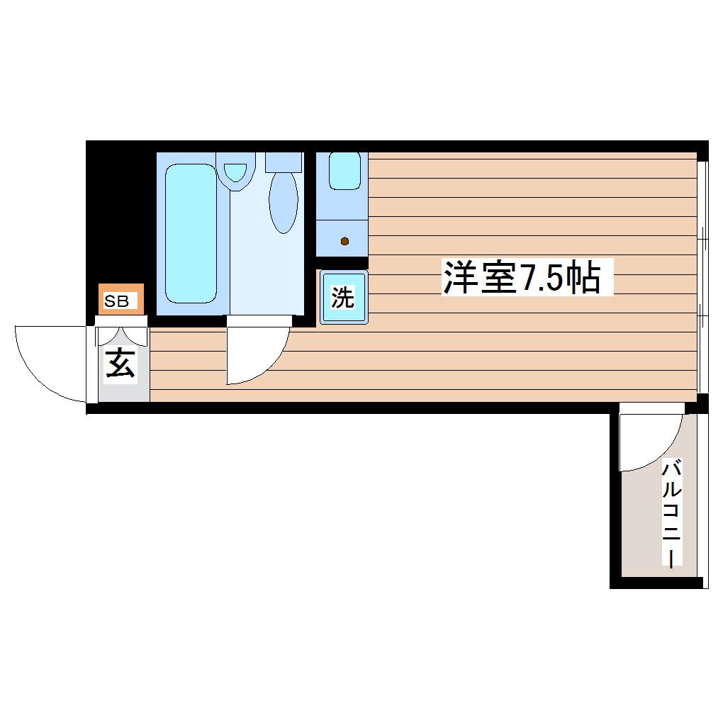 ブランハイム長町(ワンルーム/4階)の間取り写真