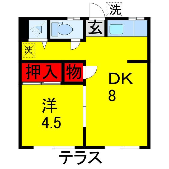 池田ハイツ(1LDK/1階)の間取り写真