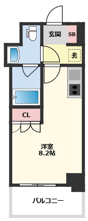 BPRレジデンス船橋本町(ワンルーム/6階)の間取り写真