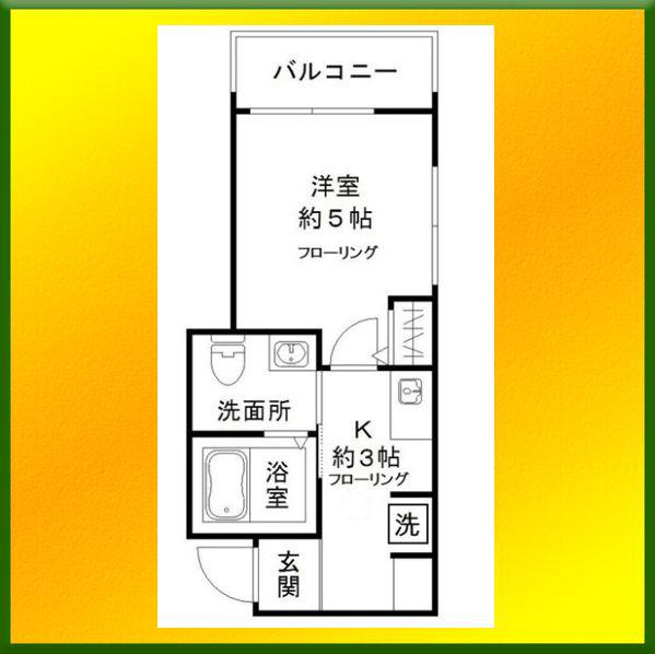 MELDIA田無町(1K/2階)の間取り写真