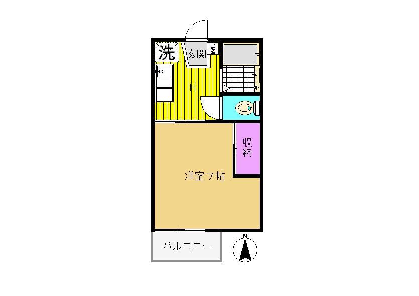 アーバン松永B(1K/2階)の間取り写真