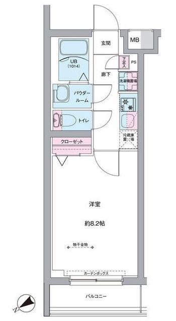 RELUXIA TOKYO イーストIII(1K/4階)の間取り写真